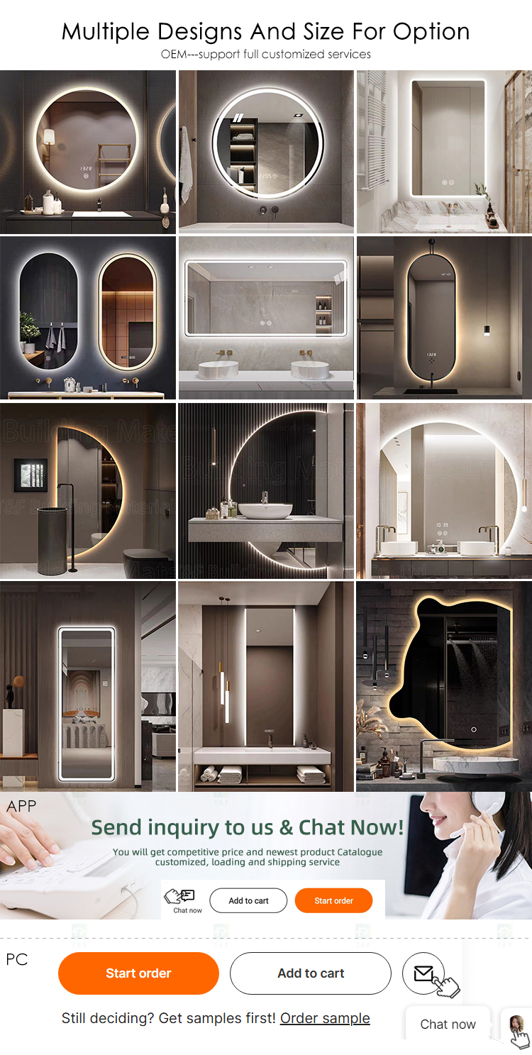 Modern Double Round Smart Led Wall Bath Mirrors for Hotel Apartment Project Sliver Bathroom Miroir Intelligent