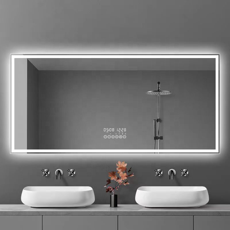 Modern Miroir Led Intelligent Touch Screen Wall Hung Smart Barber Shop Make up Bathroom Vanity Light Smart Mirror