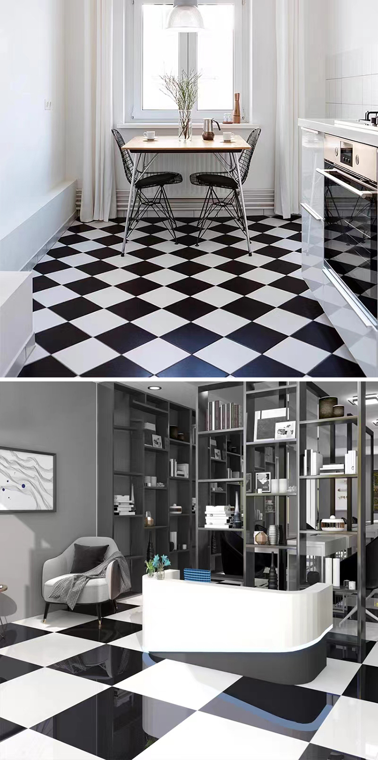 600x600 Glossy Black Gold Marble Tiles Carreaux Sol 60x60 Porcelain Polished Glazed Carrelage Black Floor Tile