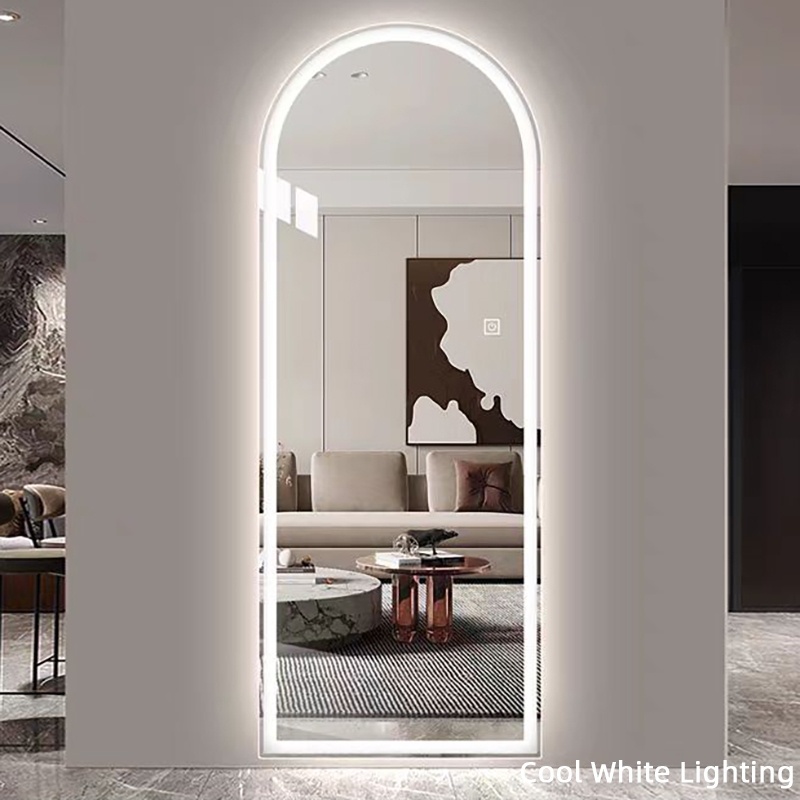 Custom Arch Mirror Full Length Frameless Barber Dressing Smart Miroir Led Full Body Wall Mirror With Led Light