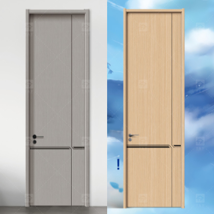 French Simple Design Sliding Interior Wood Door New Design Wooden Bedroom Door