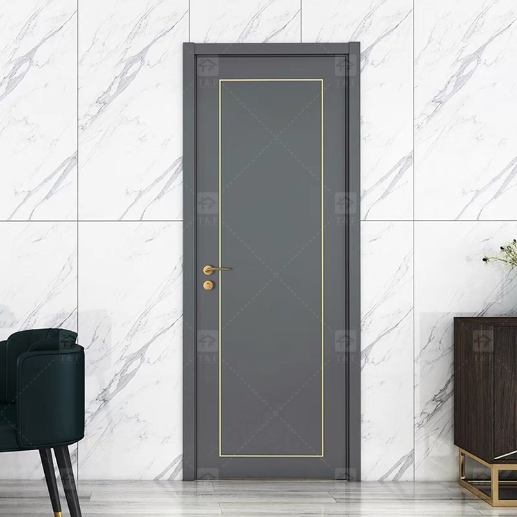 French Simple Design Sliding Interior Wood Door New Design Wooden Bedroom Door