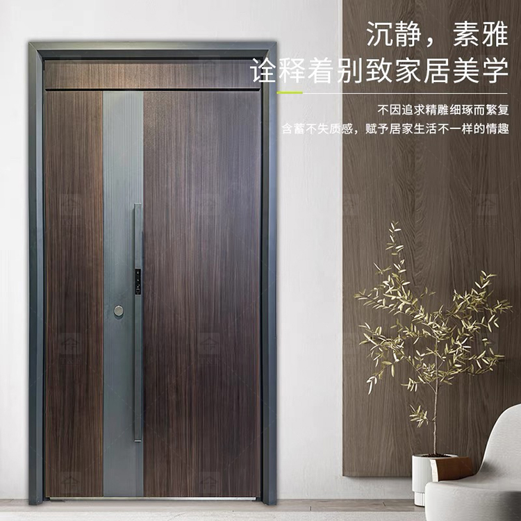 Hot Selling Custom High-End Modern Design External Entrance Front Safety Door Fashionable Door Decoration Exterior Application