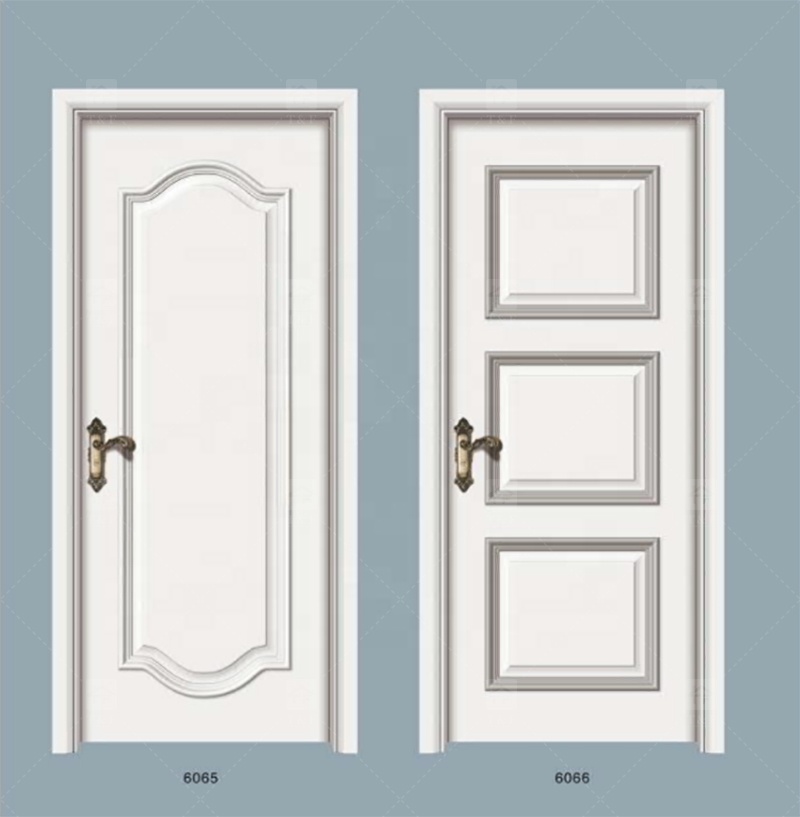 New Design French Modern Hotel Home Interior White Bedroom Door Solid Wood Interior French Door