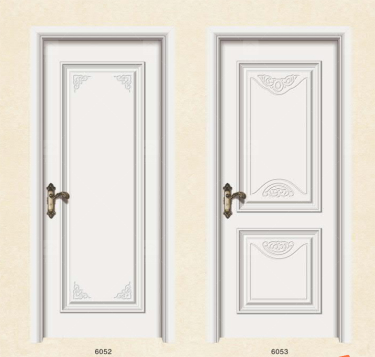 New Design French Modern Hotel Home Interior White Bedroom Door Solid Wood Interior French Door