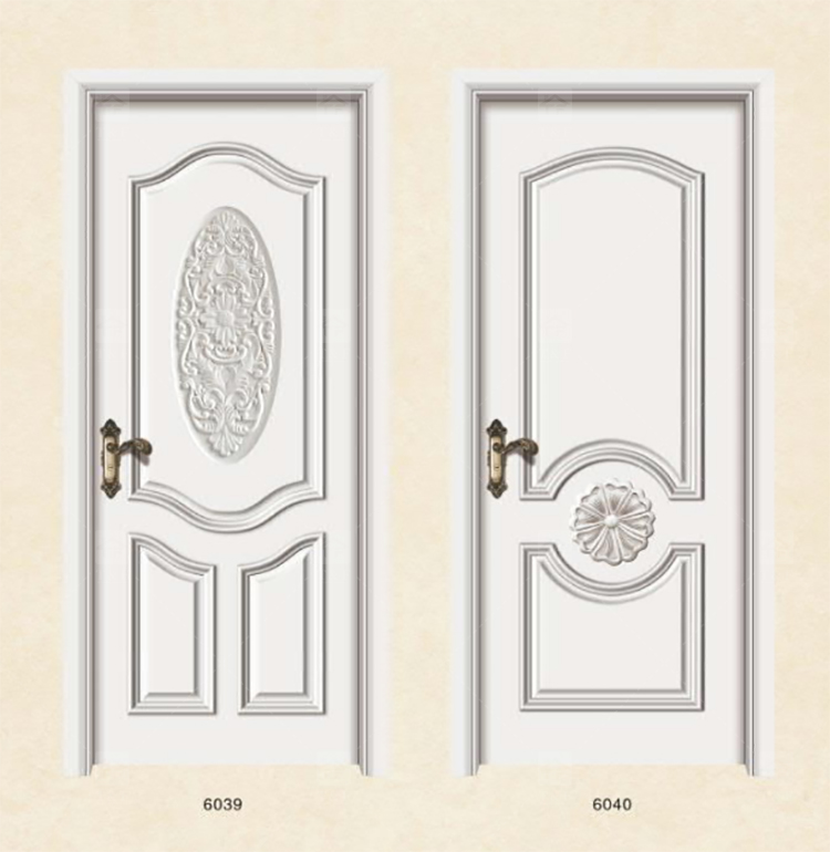 New Design French Modern Hotel Home Interior White Bedroom Door Solid Wood Interior French Door