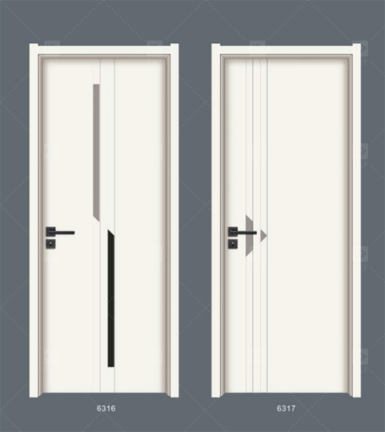New Design French Modern Hotel Home Interior White Bedroom Door Solid Wood Interior French Door