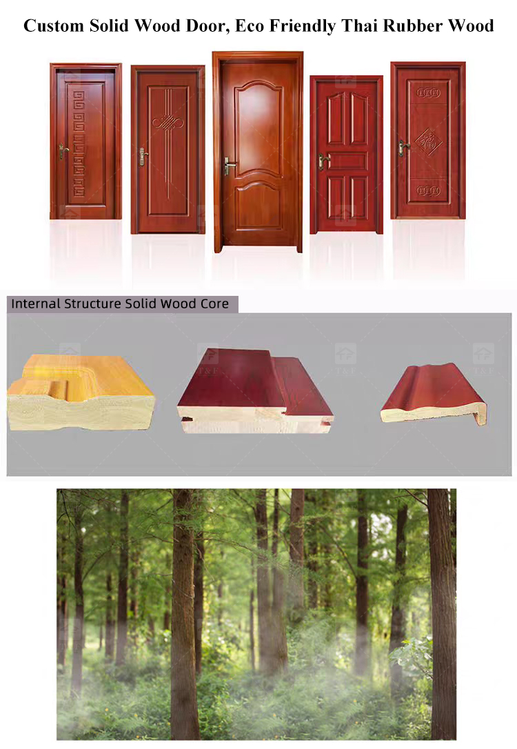 Wholesale High Quality Solid Wood Door for Apartments Door with Unique Style