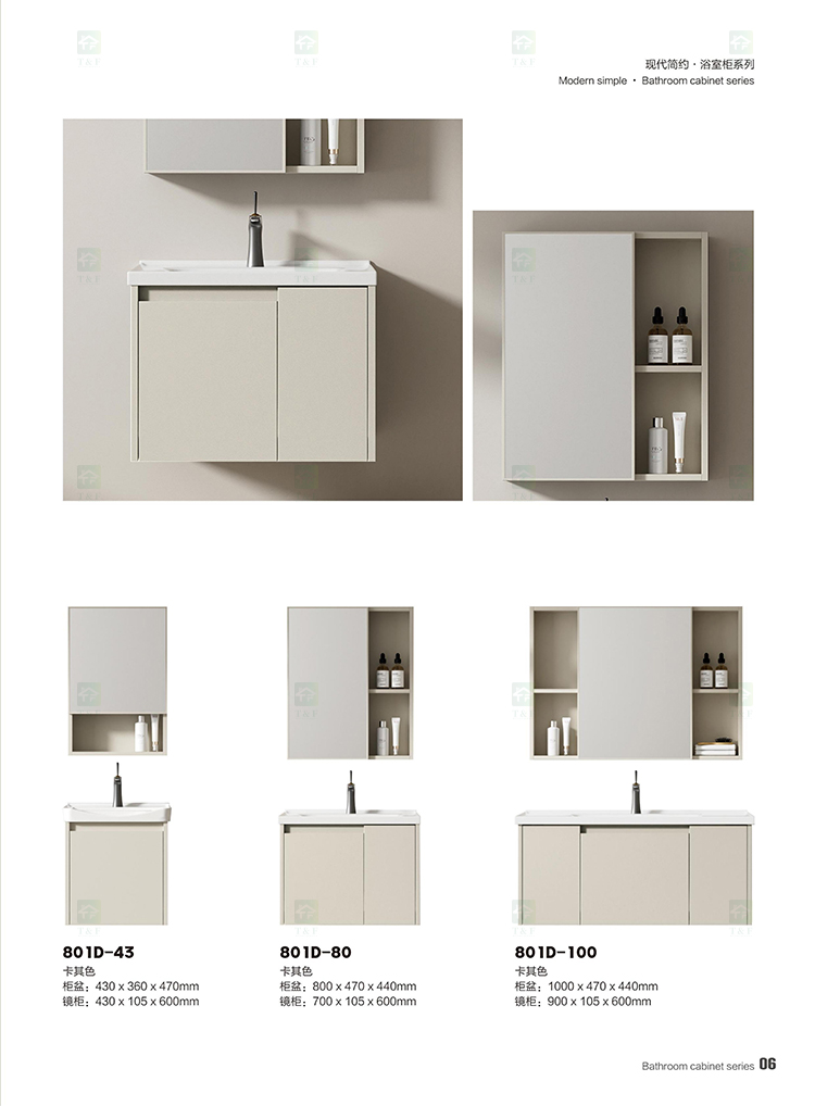 Project Wholesale Single Plywood Wall Floating Bathroom Vanity Cabinet With Ceramic Sink and Mirror