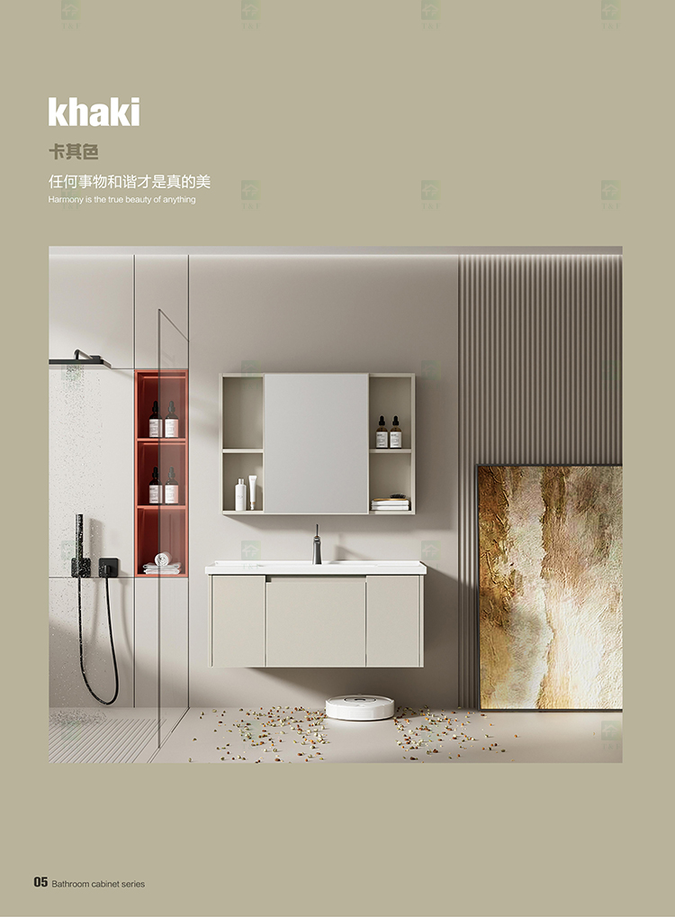 Project Wholesale Single Plywood Wall Floating Bathroom Vanity Cabinet With Ceramic Sink and Mirror