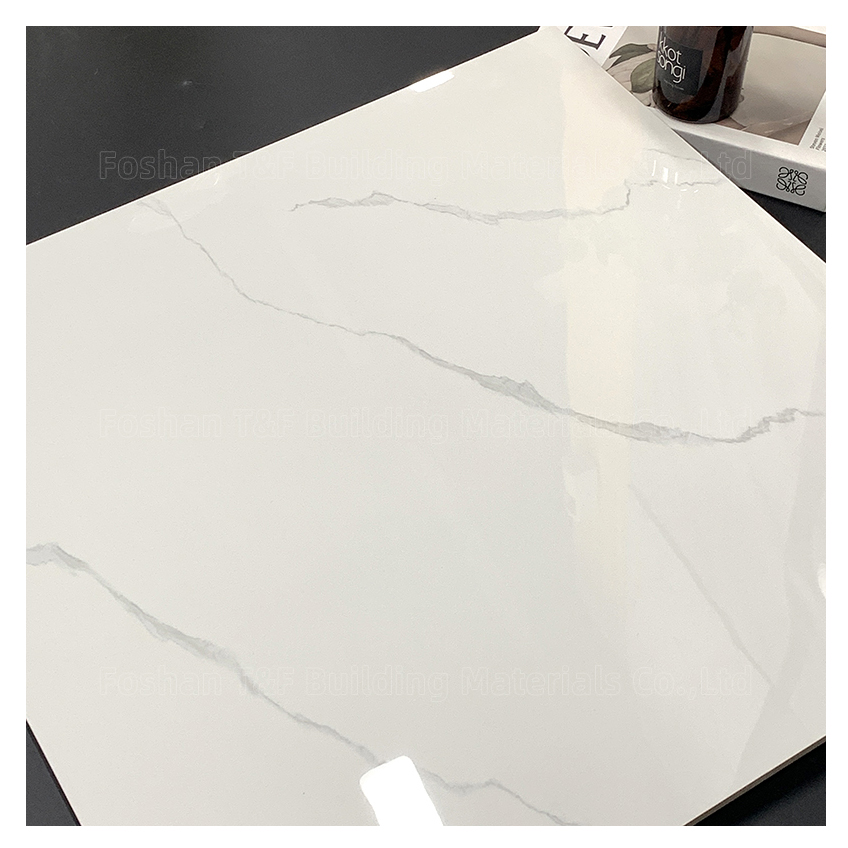60 by 60 White Porcelain Glazed Carrelage Marbre Tiles for Modern Living Room or Hotel Floor 60x60 Carreaux De Sol Maison Tiles