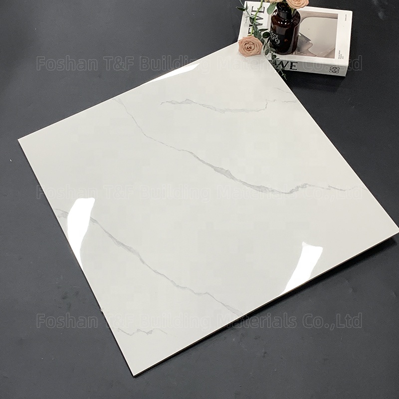 60 by 60 White Porcelain Glazed Carrelage Marbre Tiles for Modern Living Room or Hotel Floor 60x60 Carreaux De Sol Maison Tiles