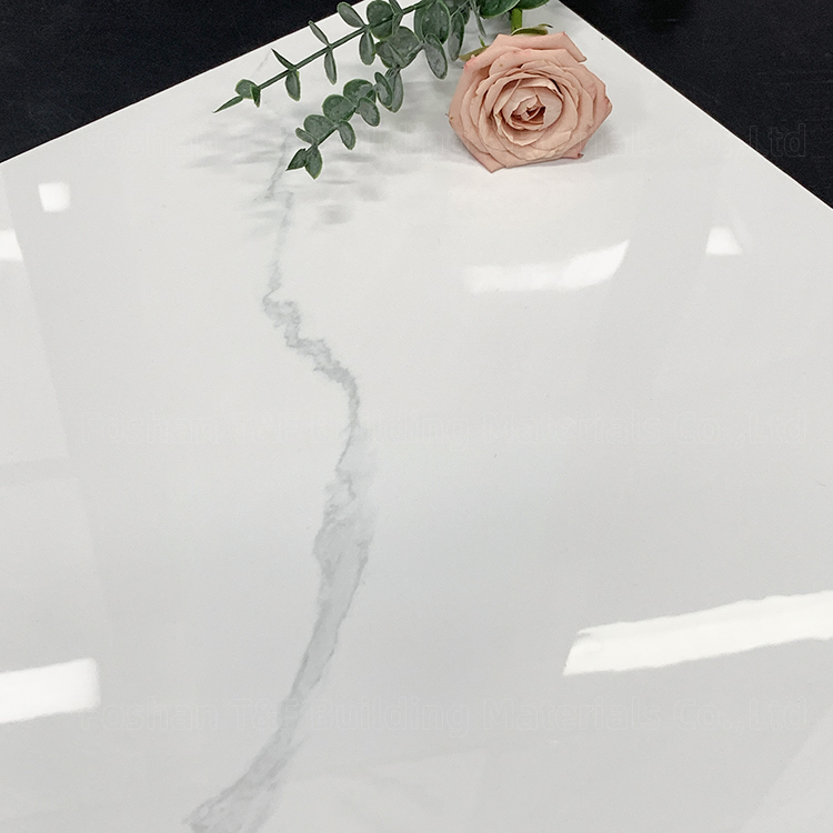 60 by 60 White Porcelain Glazed Carrelage Marbre Tiles for Modern Living Room or Hotel Floor 60x60 Carreaux De Sol Maison Tiles