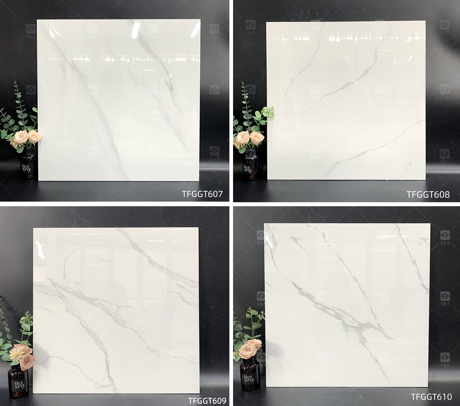 60 by 60 White Porcelain Glazed Carrelage Marbre Tiles for Modern Living Room or Hotel Floor 60x60 Carreaux De Sol Maison Tiles