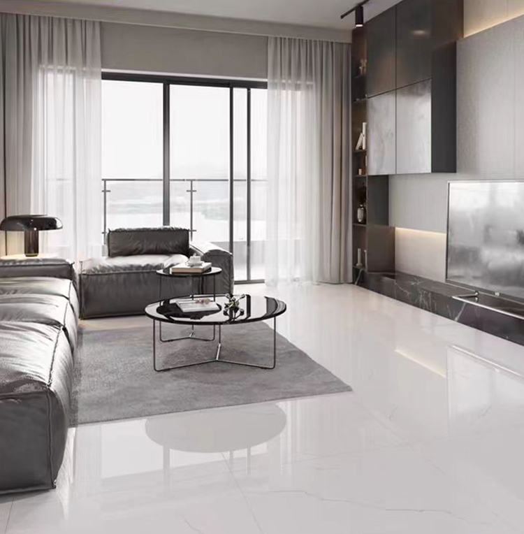 60 by 60 White Porcelain Glazed Carrelage Marbre Tiles for Modern Living Room or Hotel Floor 60x60 Carreaux De Sol Maison Tiles