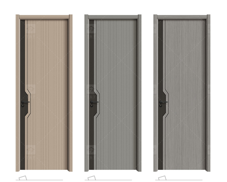 2024 New Designs Sliding Solid Wooden Interior Room Doors Villa House Wood Doors for Bedrooms and Office