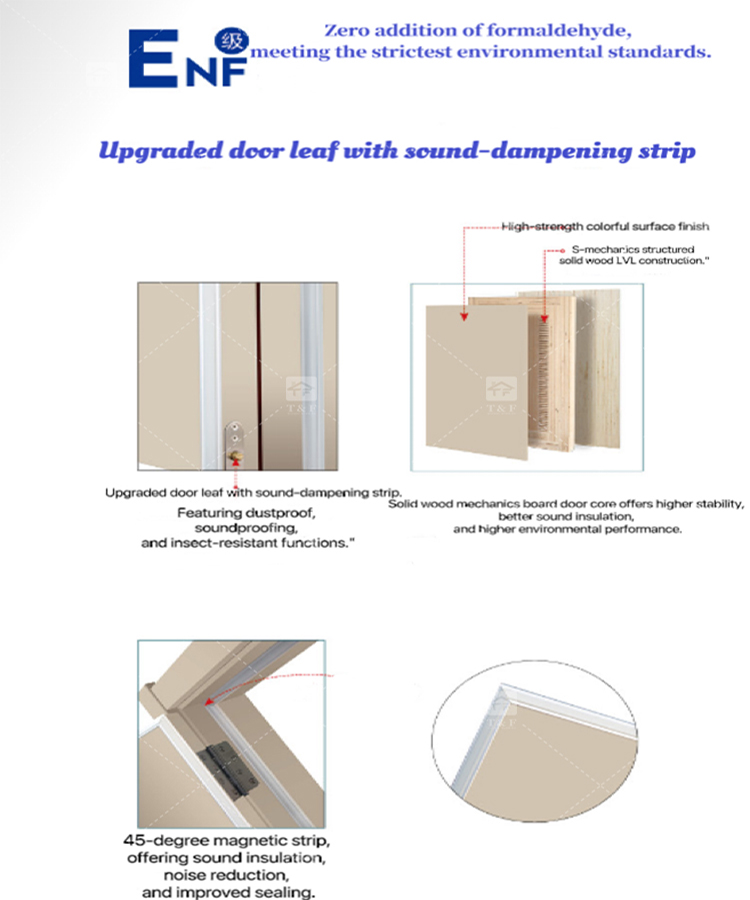 2024 New Designs Sliding Solid Wooden Interior Room Doors Villa House Wood Doors for Bedrooms and Office