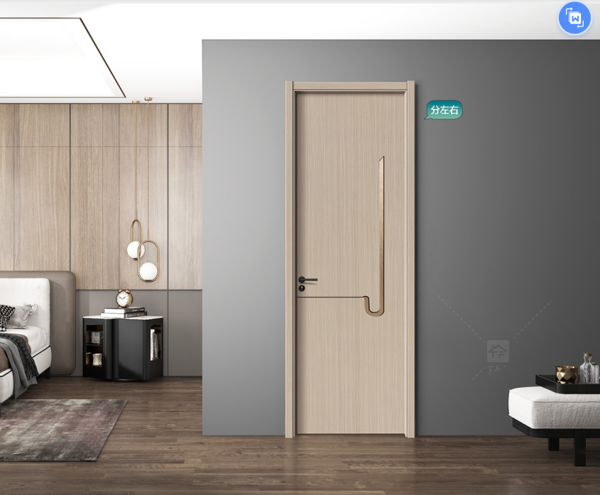 Ashion Solid Wood Door Modern Latest Design Door Formaldehyde Free Interior Modern Bedroom Doors for Houses