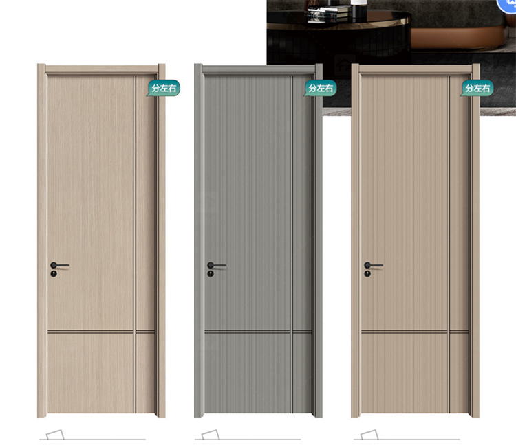 Ashion Solid Wood Door Modern Latest Design Door Formaldehyde Free Interior Modern Bedroom Doors for Houses