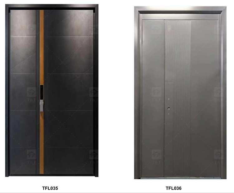 Luxury Double Exterior Doors Front Entrance Modern Door Exterior Entrance Door for Villia