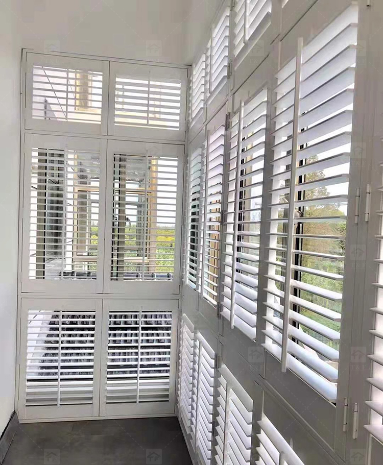 European Style Solid Wood Window Aluminum Louver Exterior Decorative Louvers Window Open for House Application