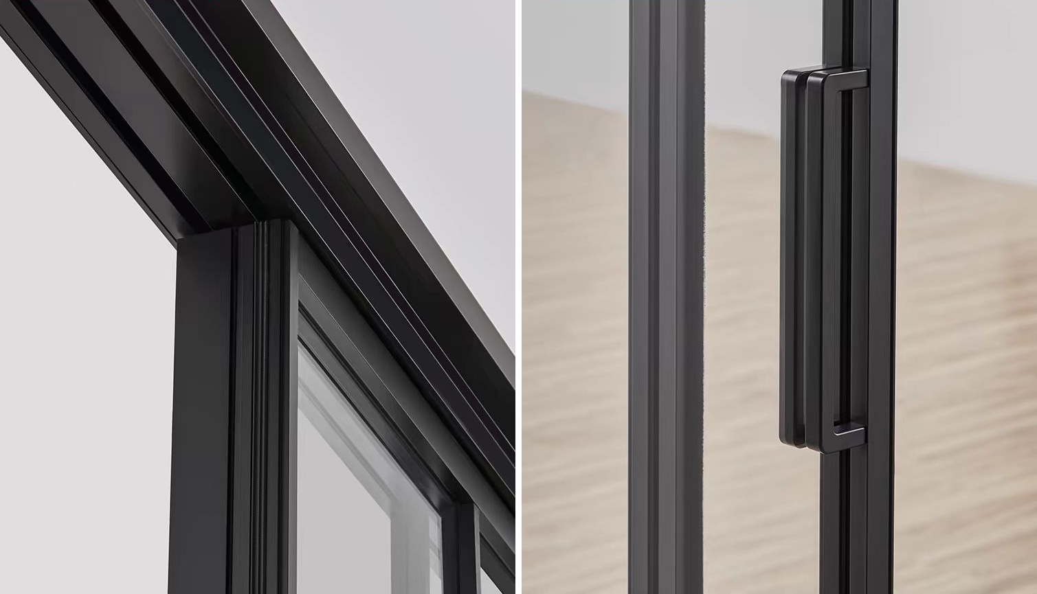 Modern Design Custom House Bathroom Narrow Slim Frame Glass Door Aluminium Swinging Partitions Casement for Interior Use