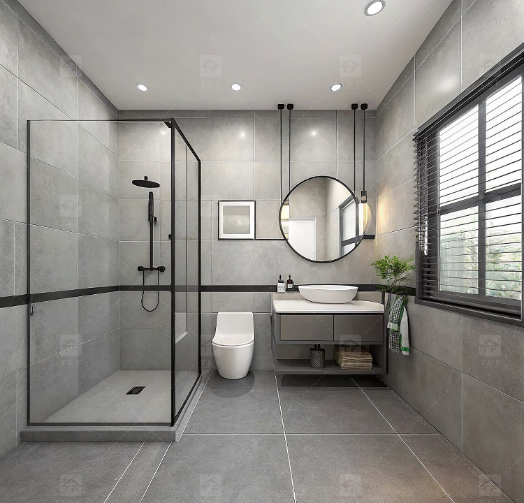 300x600 Cement Style Gray Anti-slip Matte Glazed Porcelain Tile for Kitchen and Bathroom Wall Tiles