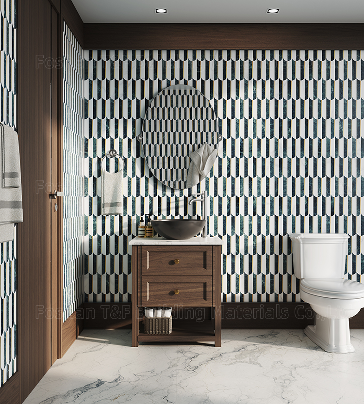 Large Formate 1200 X 600 Mosaic Patterned Porcelain Tile for Hotel Living Room Background Careaux Stone Tiles