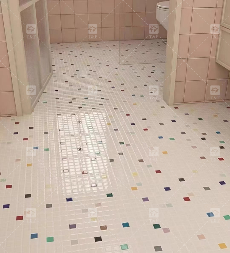 New 300x300 Porcelain White Mosaic Pattern Decorative Wall Tiles Bathroom Shower and Kitchen Floor Tiles
