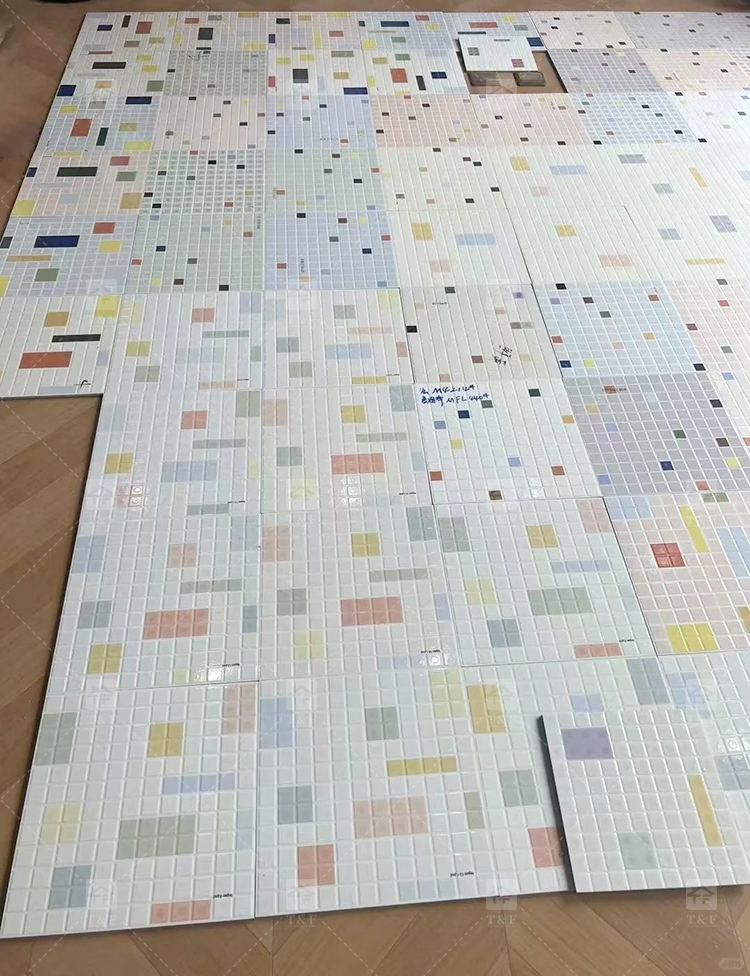 New 300x300 Porcelain White Mosaic Pattern Decorative Wall Tiles Bathroom Shower and Kitchen Floor Tiles