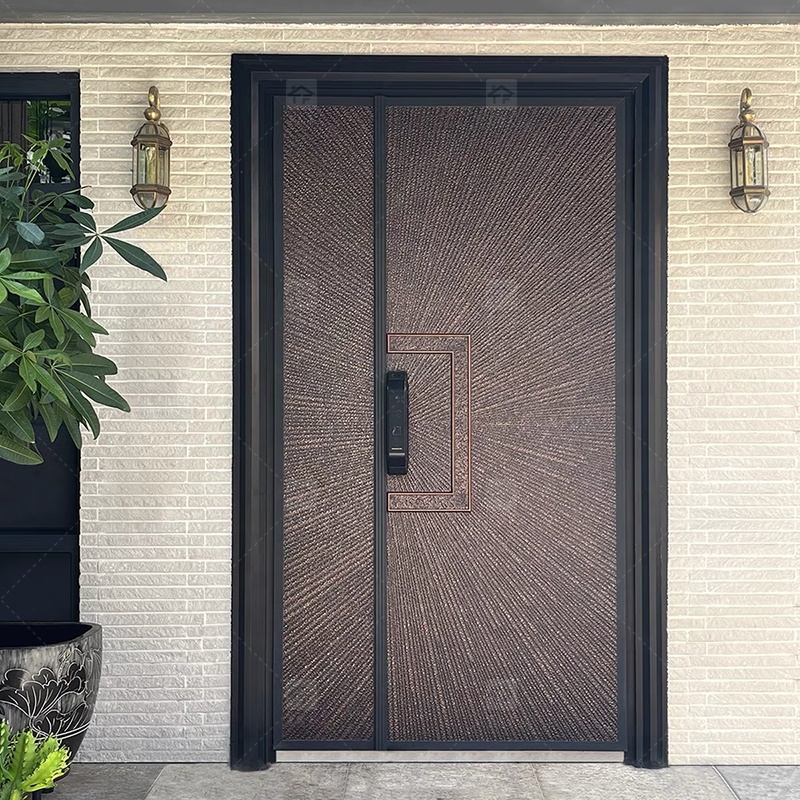 Modern Luxury Aluminum Sliding Entrance Doors Secure Villa Security Entrance Door
