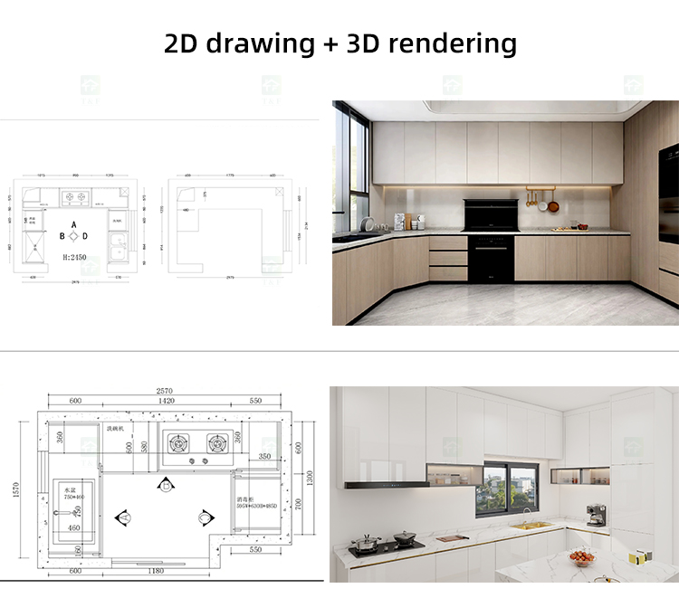 Custom Modern Modular Kitchen Cabinet Design Luxury Wood White Full Kitchen Cabinet Sets for Sale