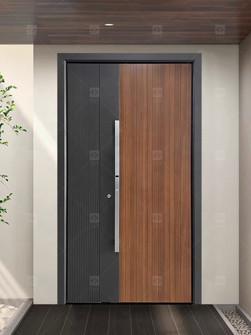 2025 High Quality New Cast Aluminum Doors Waterproof Modern Sound Insulation Anti-theft Measures for Home Entrance Armored