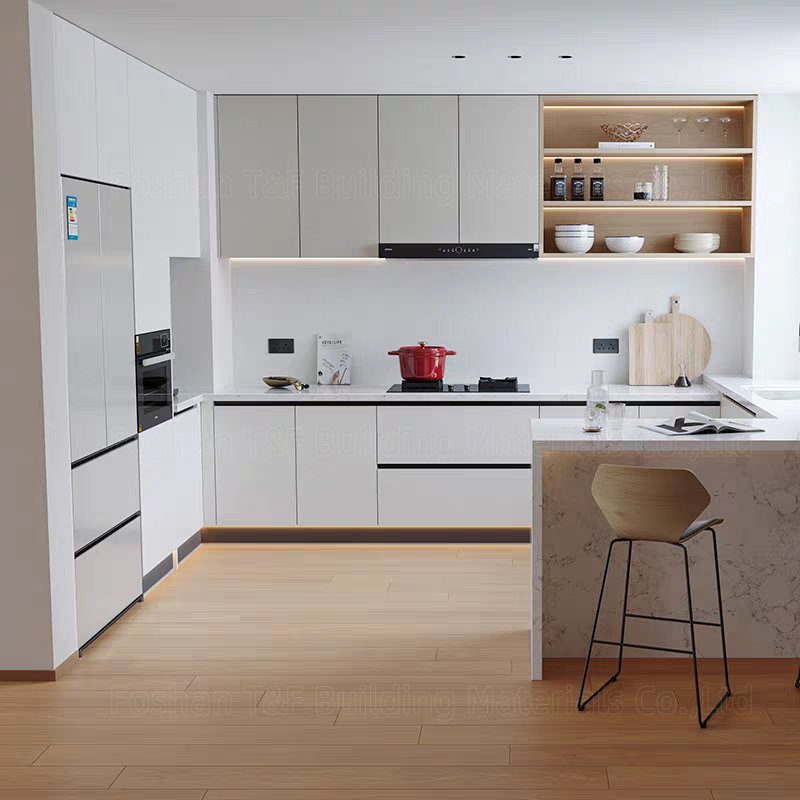 Free Customization Modular Kitchen White Cabinets Home Wood Full Kitchen Storage Cabinet Set