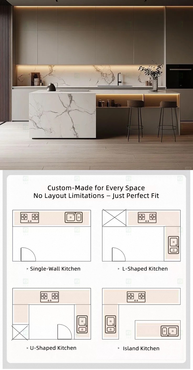 Free Customization Modular Kitchen White Cabinets Home Wood Full Kitchen Storage Cabinet Set