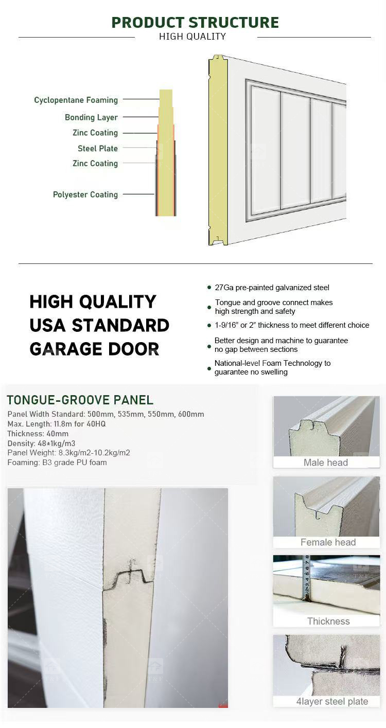 High Quality Modern Insulated Garage Door for Custom Villa & Residential Homes Customizable for Exterior Application