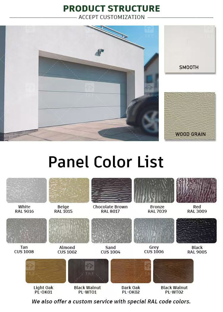 High Quality Modern Insulated Garage Door for Custom Villa & Residential Homes Customizable for Exterior Application