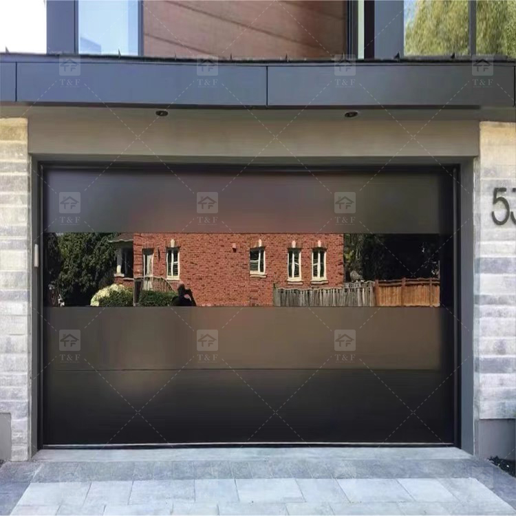 Modern Anti-Theft Automatic Aluminum Alloy Garage Door for Homes Exterior Finished Surface Waterproof Feature