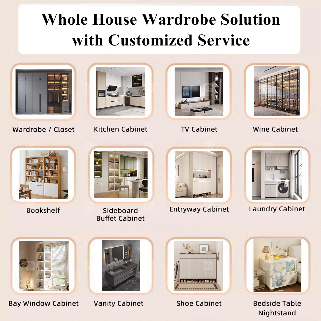 Luxury Modern Bedroom Wall Clothes Cupboard Furniture Walk in Wardrobe Cabinet Closet