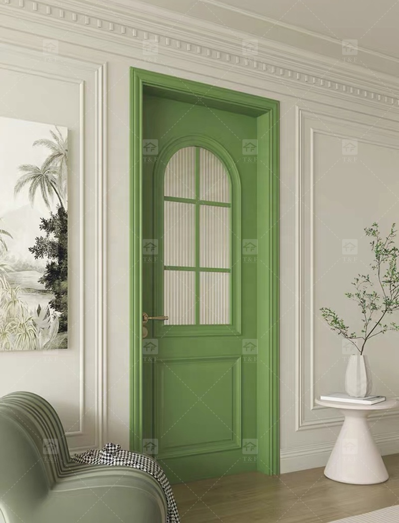 Modern Retro French Interior Glass Wood Door Factory Direct for Home  Office Finished Surface for Apartment