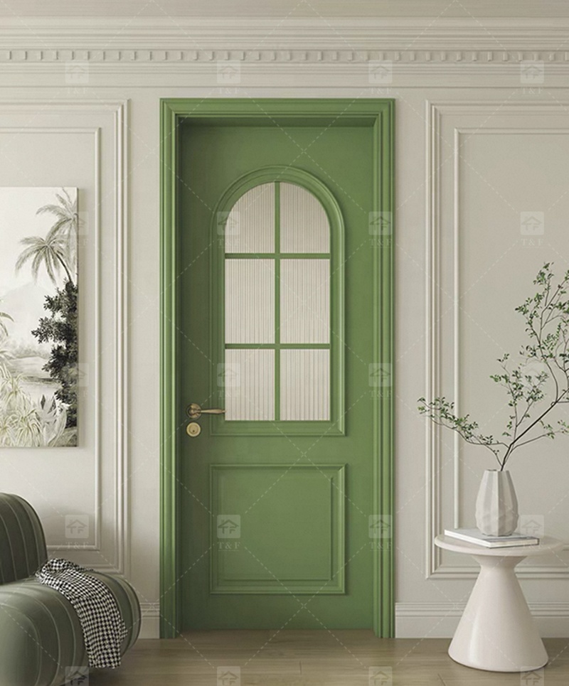 Modern Retro French Interior Glass Wood Door Factory Direct for Home  Office Finished Surface for Apartment