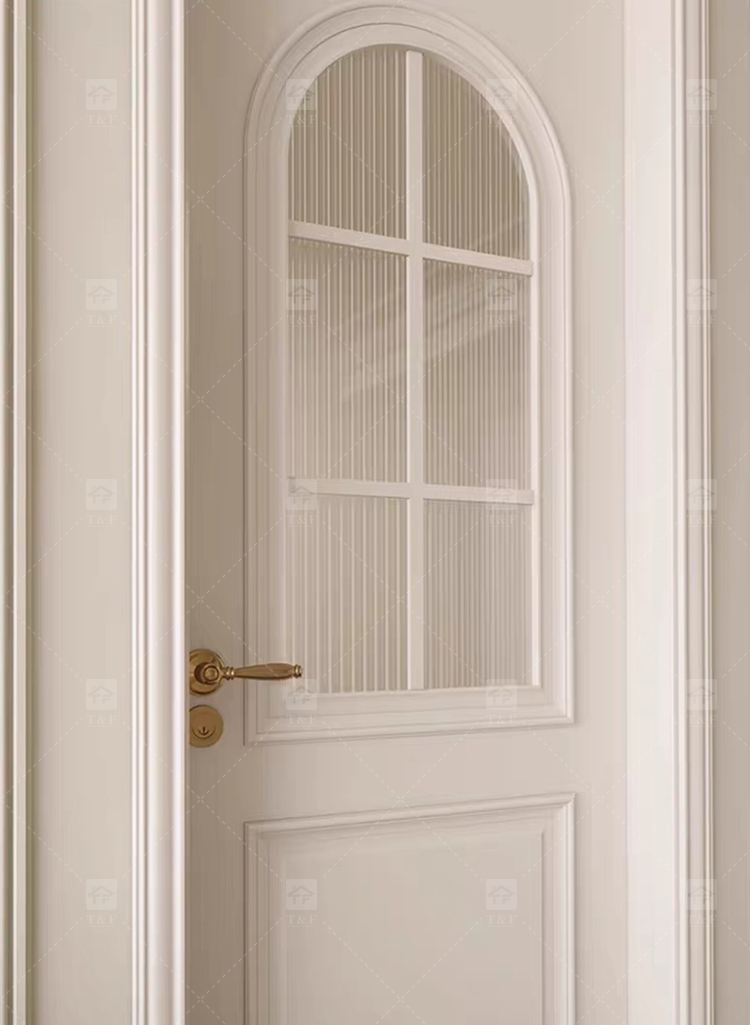 Modern Retro French Interior Glass Wood Door Factory Direct for Home Office Finished Surface for Apartment