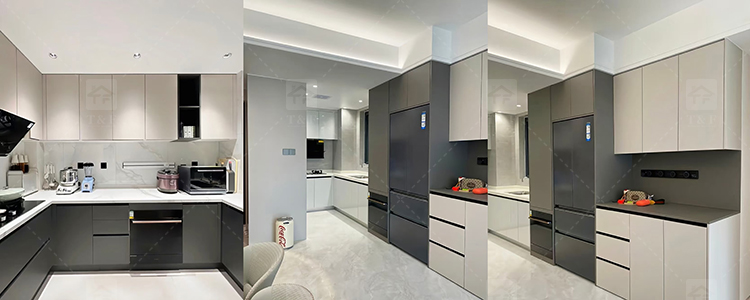 Modern Complete White Kitchen Cabinets in Ltaly Style Aluminum Design with Cupboards for Kitchen Design