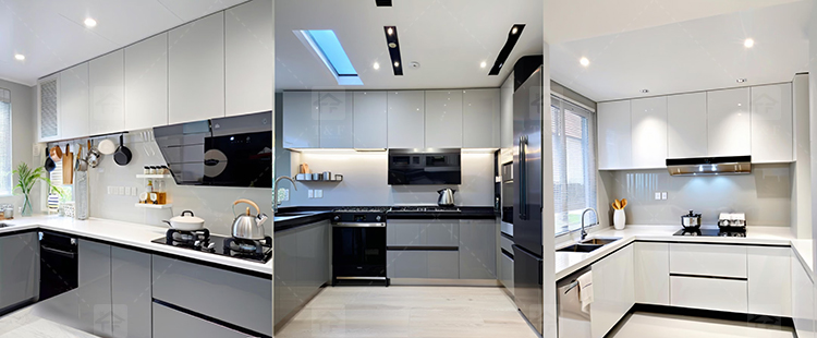 Modern Complete White Kitchen Cabinets in Ltaly Style Aluminum Design with Cupboards for Kitchen Design