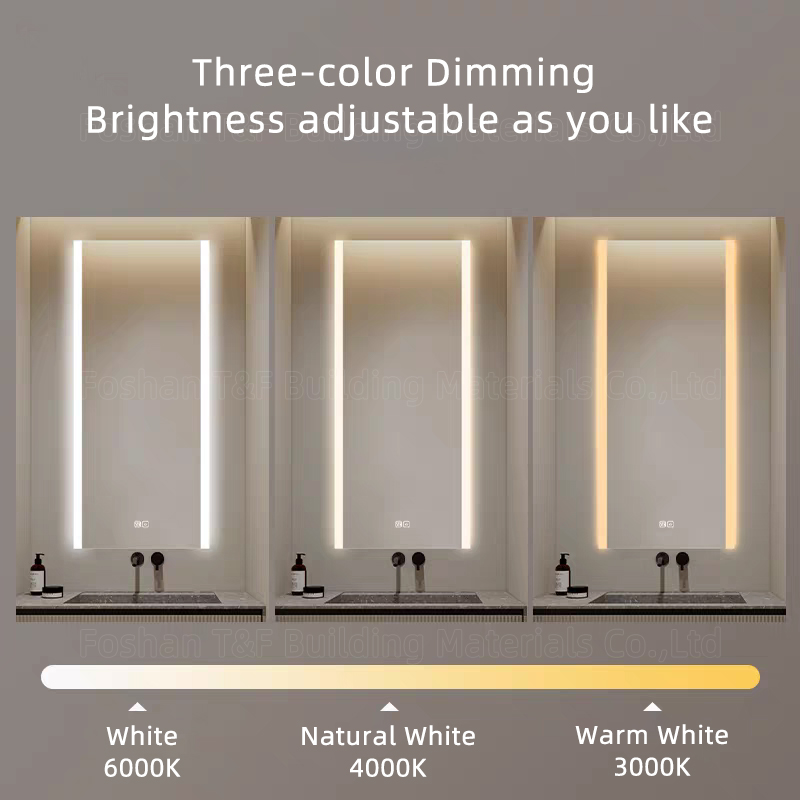 Modern Miroir Intelligent Salle De Bain Touch Switch Rectangle Dimmable Led Smart Vanity Bathroom Mirrors