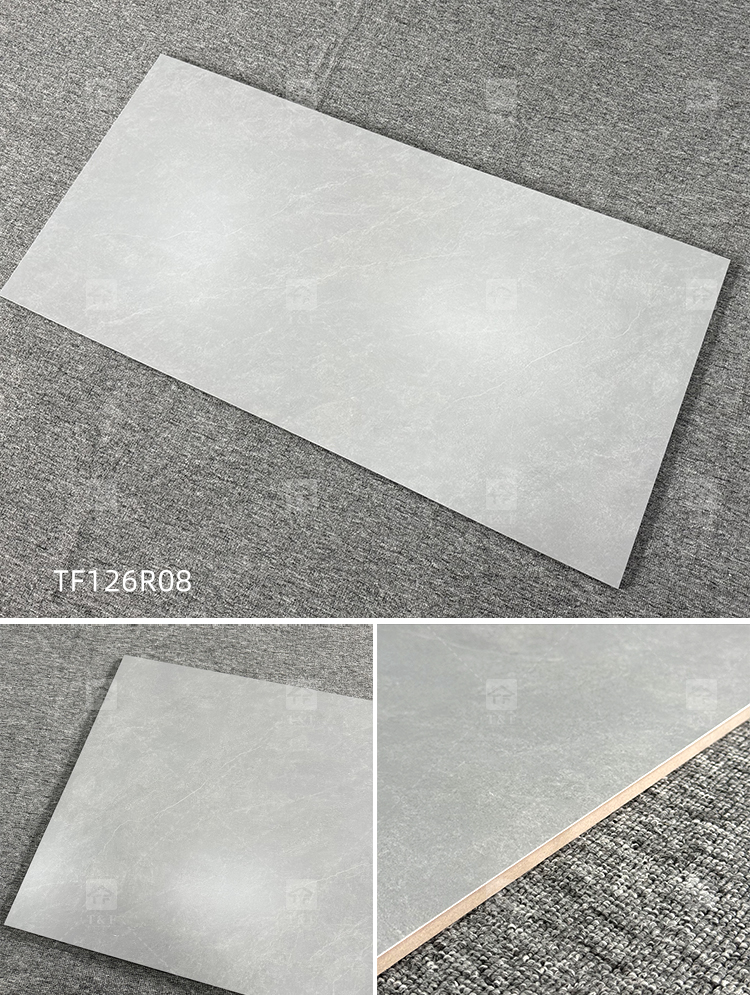 600x1200mm Semi Polished Matte Lappato Gray Porcelain Floor Tiles for Living Room Bathroom Interior