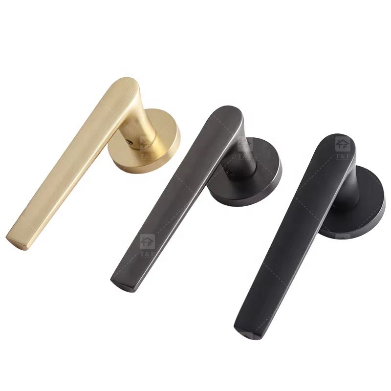 Modern Luxury Deep Grey Magnetic Silence Door Handles Universal for Home Office Apartment Hotels Made of Steel Zinc Alloy