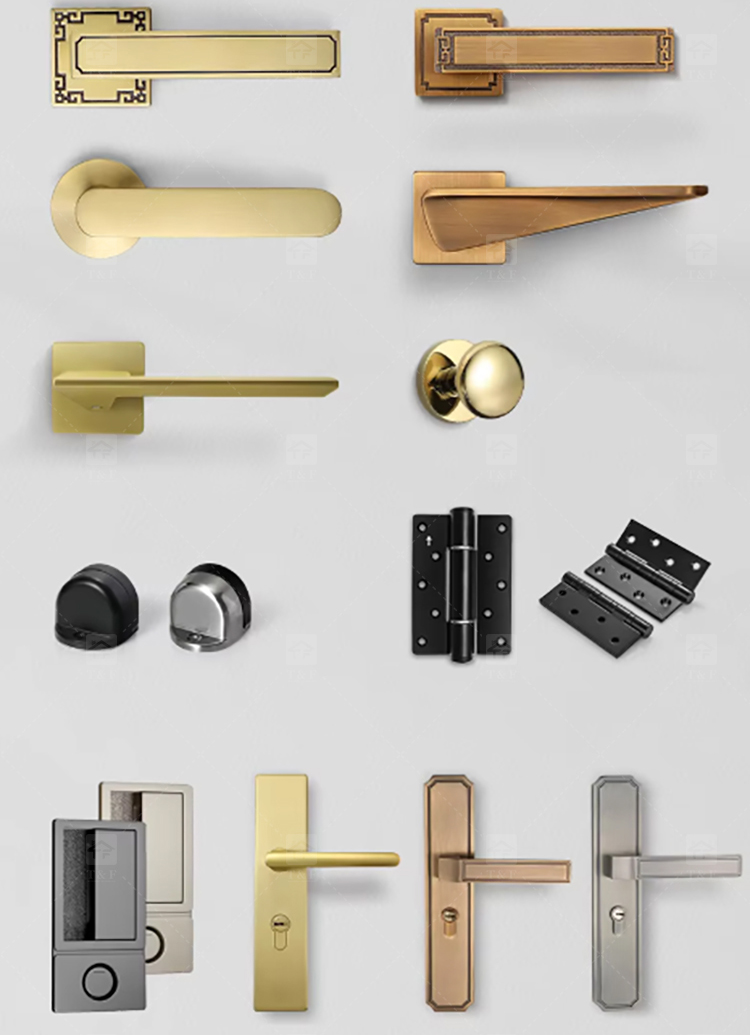 Modern Luxury Deep Grey Magnetic Silence Door Handles Universal for Home Office Apartment Hotels Made of Steel Zinc Alloy