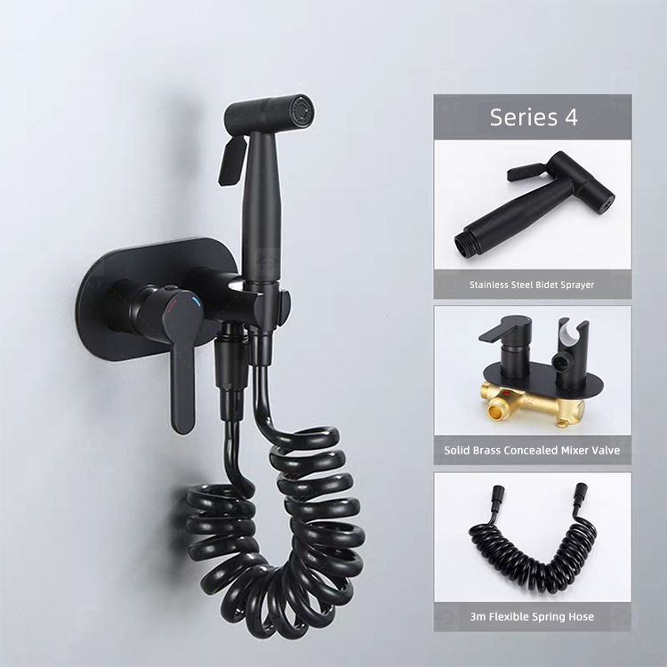 Portable Brass Bidet Spray Toilet Handheld Shattaf Set Hot and Cold Mixer Concealed Wall Mounted Bidet Spray