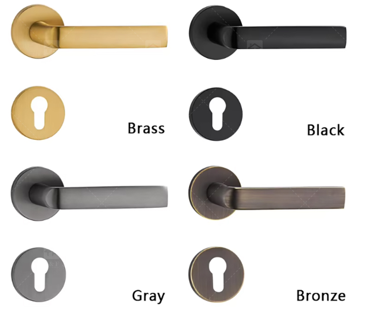 Luxury Gold Magnetic Silent Wooden Door Handle with Split Bedroom Lock Modern Design for Indoor Household for Villas